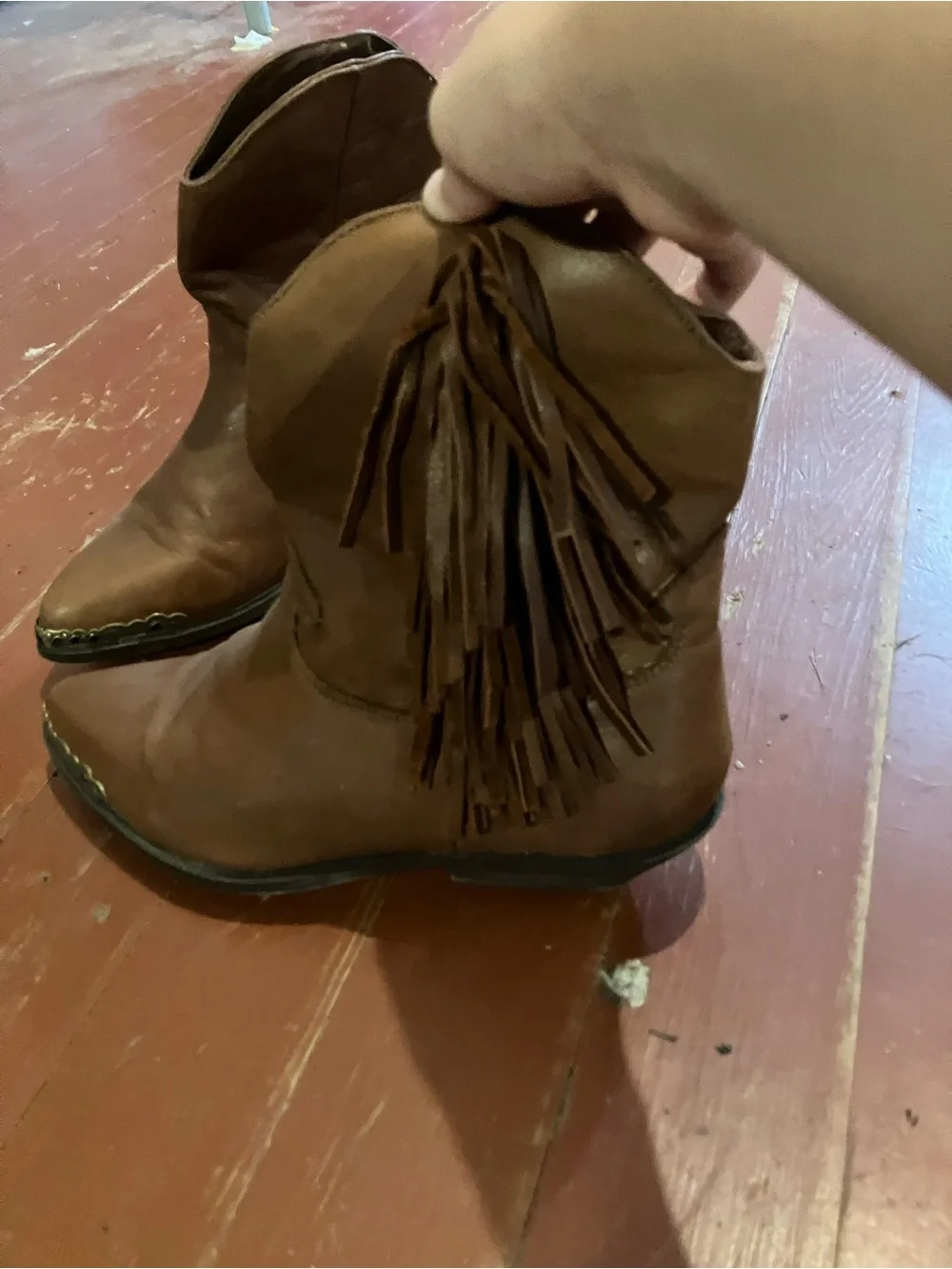 Brown Leather Vintage Western Ankle Boots Zodiac